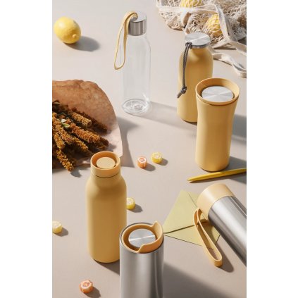 Utazási bögre TO GO 350 ml, sárga, rozsdamentes acél