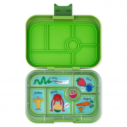 Bento doboz ORIGINAL 6 matcha zöld / vicces szörnyek, 625 ml, Yumbox