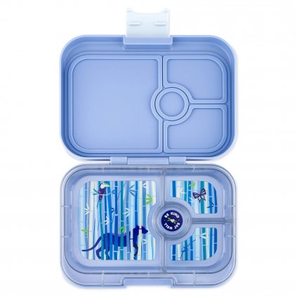 Bento box PANINO 4 mogyorós kék / párduc, 750 ml, Yumbox