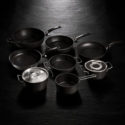 Magas lábas ADAMANT 24 cm, fekete, alumínium, Fissler