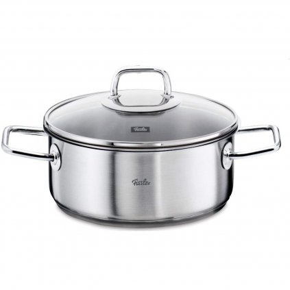 Alacsony lábas VISEO 20 cm, ezüst, rozsdamentes acél, Fissler