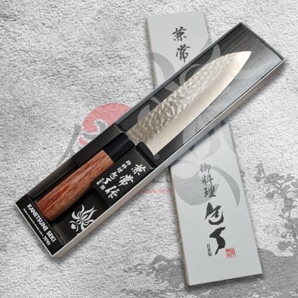 Santoku kés KANETSUNE TSUCHIME 16 cm, barna, Dellinger