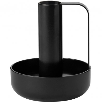 Vacsora gyertyatartó IDA 10 cm, fekete, vas, Stelton