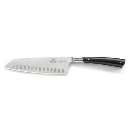 Santoku kés EDONIST 18 cm, rozsdamentes acél szegecsek, fekete, Lion Sabatier