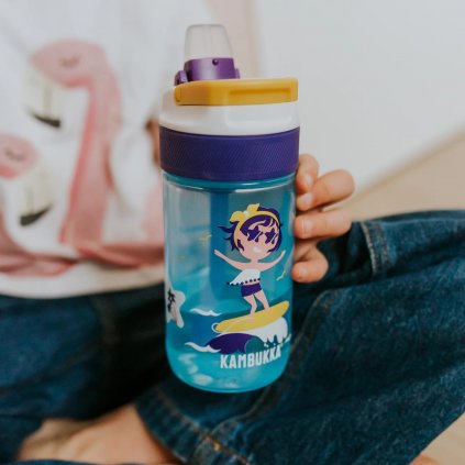 Gyerek palack LAGOON 400 ml, surf girl, tritan, Kambukka