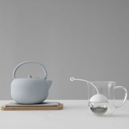Teaszűrő INFUSION GLOBE 16 cm, fehér, üveg, Viva Scandinavia