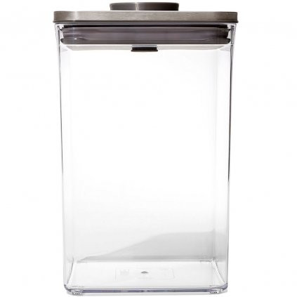 Élelmiszertároló edény POP STEEL 4,2 l, nagy négyzet alakú, műanyag, OXO