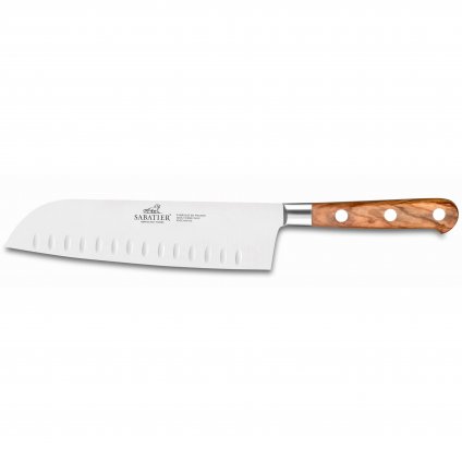 Santoku kés PROVENCAO 18 cm, rozsdamentes acél szegecsek, barna, Lion Sabatier