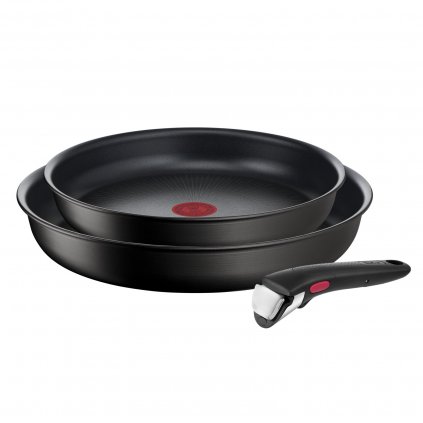 Serpenyőkészlet INGENIO ECO RESIST L3979102, szett 3, fekete, alumínium, Tefal