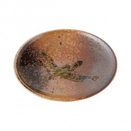 Előételes tányér WABI SABI 19 cm, barna, kerámia, MIJ