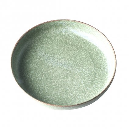 Desszert tányér GREEN FADE 20 cm, magas perem, MIJ