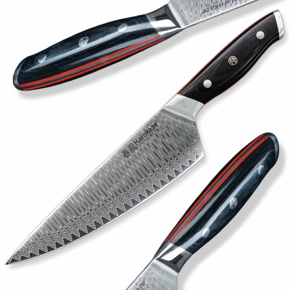 Japán kés GYUTO HARUKAZE PROFESSIONAL 20 cm, fekete, Dellinger