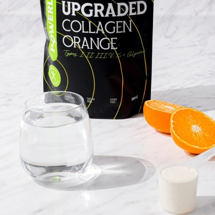 Kollagén UPGRADED 300 g, narancssárga, por, Powerlogy
