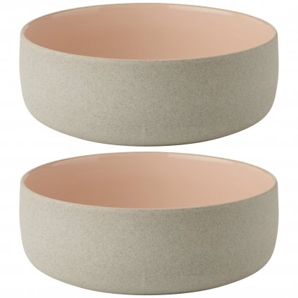 Stelton EMMA étkező tál, 13,5 cm, 2 db-os szett, rózsaszín, kőedény