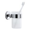AREO fogkefetartó pohár, falra szerelhető, fényes rozsdamentes acél