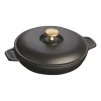 Öntöttvas sütőtál, fedővel, fekete, Ø 20 cm