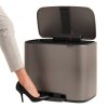 Pedálos szemetes kosár BO 11 + 23 l, platina, Brabantia