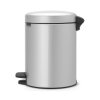 Pedálos szemetes kosár NEWICON 5 l, fém szürke, Brabantia