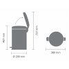 Pedálos szemetes kosár NEWICON 20 l, pezsgőszínű, Brabantia