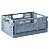 Tároló doboz CRATE M, 28 cm, összecsukható, kék, 3 Sprouts