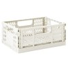Tároló doboz CRATE M, 28 cm, összecsukható, krém színű, 3 Sprouts