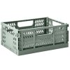 Tároló doboz CRATE M, 28 cm, összecsukható, zöld, 3 Sprouts