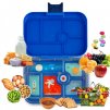 Gyerek uzsonnás doboz BLUE FUNNY MONSTERS 625 ml, 6 rekeszes, kék, Yumbox