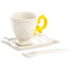 Kávéscsésze csészealjjal és kanállal WARES, sárga, Seletti