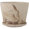 Virágcserép és csészealj STACY 21 x 17 cm, barna, kőedény, Bloomingville