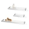 Fürdőszoba polc LINEA 26 cm, polírozott, rozsdamentes acél/üveg, Zack
