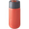 Utazási bögre 340 ml, korall, üveg, Black+Blum