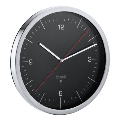 Radio controlled wall clock RONO ⌀ 24 cm, black, Blomus