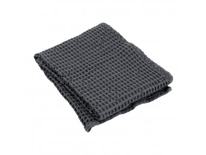 Bath towel CARO 50 x 100 cm, grey-black, Blomus