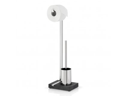 Toilet Paper holder with toilet brush MENOTO, polished stainless steel, Blomus