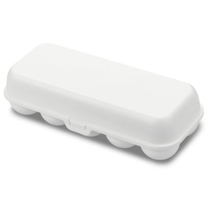 Egg storage container EGGS TO GO 28 cm, for 10 eggs, white cotton, Koziol