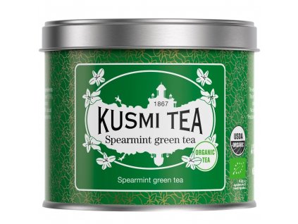 Green tea with spearmint, 100 g loose leaf tea can, Kusmi Tea