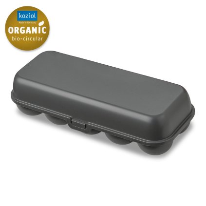 Egg storage container EGGS TO GO 28 cm, for 10 eggs, ash grey, Koziol