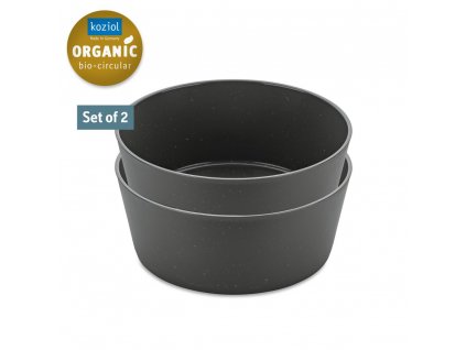 Plastic bowl CONNECT, set of 2 pcs, 400 ml, natural ashy grey, Koziol