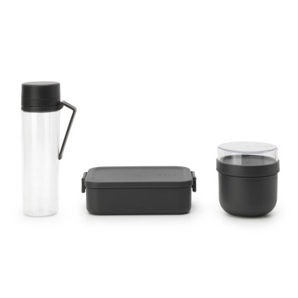 Lunch box, lunch jar and water bottle in a set MAKE & TAKE dark grey, Brabantia