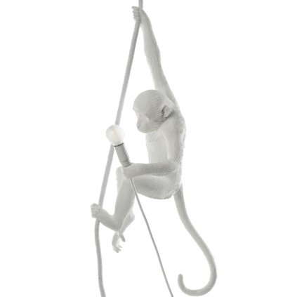 Pendant lamp MONKEY WITH ROPE 76,5 cm, white, Seletti 