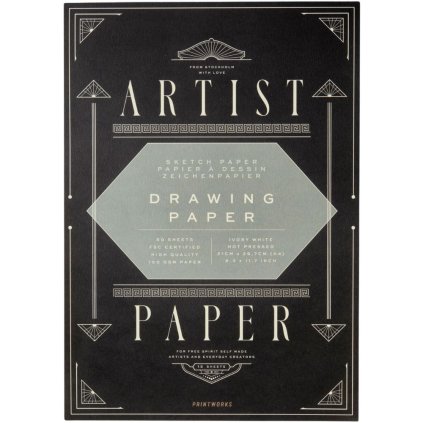 Drawing paper pad ARTIST PAPER, A4, 50 pcs, Printworks 