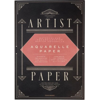 Aquarelle paper pad ARTIST PAPER, A4, 15 pcs, Printworks 