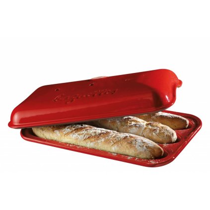 Baguettetray, burgundy red, Emile Henry