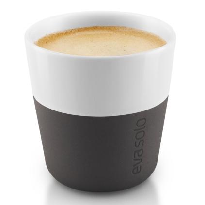 Espresso cup 80 ml, set of 2 pcs, with silicone cover, carbon black, Eva Solo