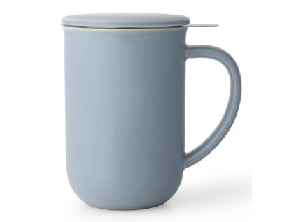 Tea infuser mug MINIMA 500 ml, with lid, blue, porcelain, Viva Scandinavia