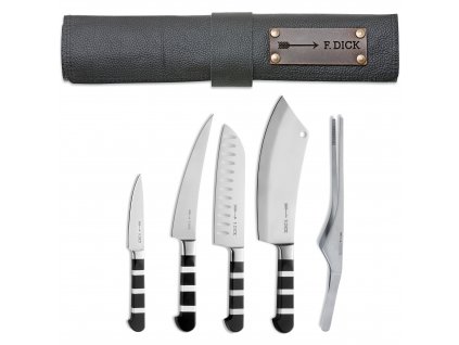 Kitchen knives 1905 with sheath, set of 5, stainless steel, F.DICK