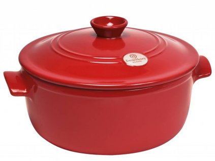 Casserole pot 4 l, with lid, red burgundy, Emile Henry