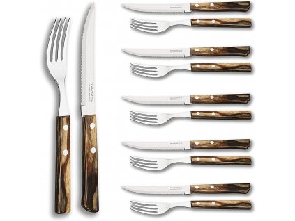 Steak cutlery set CHURRASCO, 12 pcs, wooden handles, Tramontina