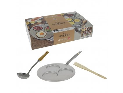 Pancake pan MINERAL B ELEMENT 27 cm, with ladle and turner, de Buyer