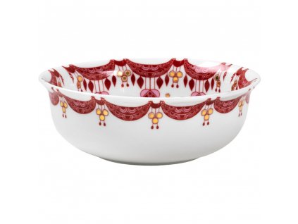 Dining bowl GUIRLANDE 16 cm, red, porcelain, Bjørn Wiinblad